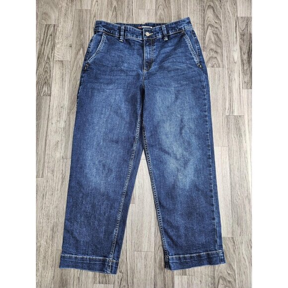 (3/$35) Liz Claiborne Jeans Womens 6 Blue Straight Leg Ankle Mid Rise Denim - Picture 1 of 11